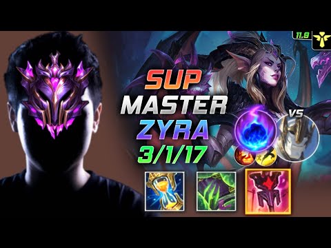 Master Zyra Support vs Galio - 천상계 장인 서폿 자이라 템트리 룬 존야 유성 - LOL KR 11.9