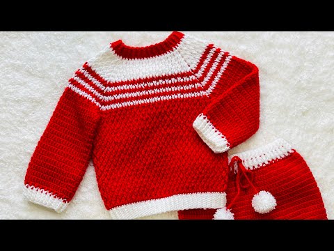 , title : 'How to crochet pullover sweater for boys and girls from 0-3m and up to 24M EASY CROCHET PATTERN'