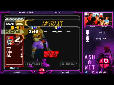 Melee Bracket ASH@WIT 5/29/15 - Looshkin (Marth) vs Westballz (Fox)