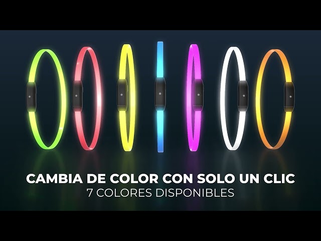 Vídeo relacionado con PAJ - Light - Collar Luminoso de Alta Intensidad para Perros de Todos los tamaños - Longitud Ajustable 20-70cm - 100% Impermeable - 7 Colores - Máxima Visibilidad y Seguridad Nocturna