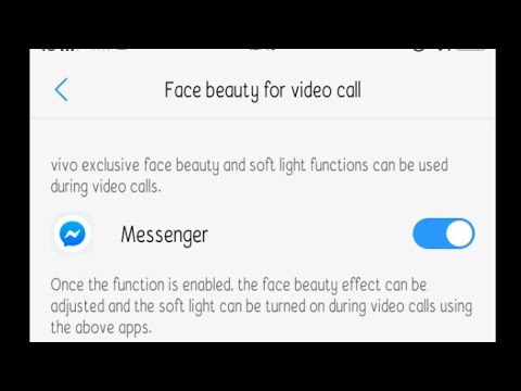 How to enable Settings Face Beauty for video call in Vivo's Mobile