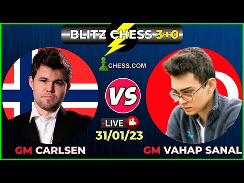 GM Magnus Carlsen vs GM Vahap Sanal | BLITZ CHESS 3+0 | Chess.Com | 31/01/23