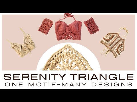 Crochet Triangle Motif Tutorial / One Motif - Many Designs / Serenity Series by Mermaidcat Designs