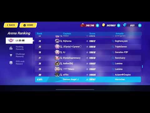 Honkai Impact 3rd Exalted MA Top 100 Americas Server (Top 20 for the first time ever)