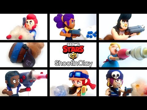 [brawlstars]clay art collection 1 - shelly, colt, bull, darryl, piper, brock, jessie, penny.