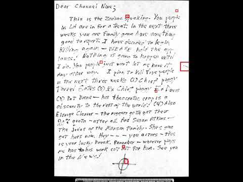 Zodiac killer Identified: 1978 Letter, Same Traits Used