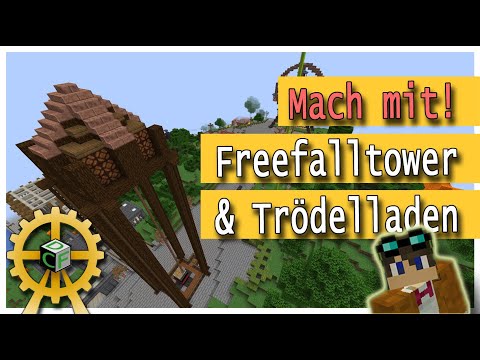 Freefalltower & Trödelladen  |  Create Freizeitpark 04 |  Minecraft Mod Projekt