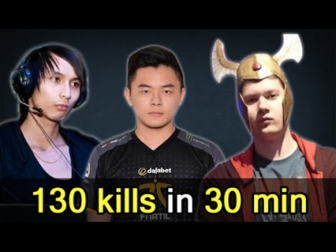 130 kills in 30 min: Puppey, SingSing, Midone — 6500 MMR party