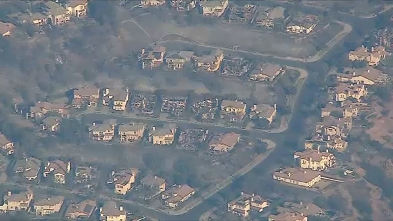 Utter devastation visible amid aerial survey of Eaton Fire burn area