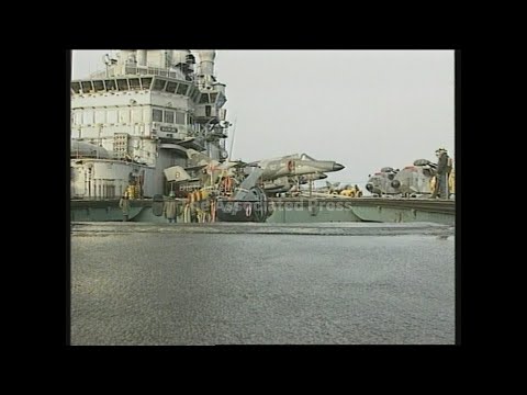 ADRIATIC SEA: ABOARD FRENCH AIRCRAFT CARRIER FOCH