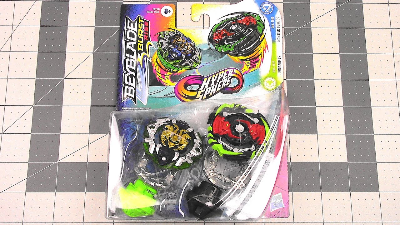 HASBRO EXCLUSIVE Monster Ogre O5 + Engaard E5 Dual Pack | Beyblade Burst Rise Hypersphere