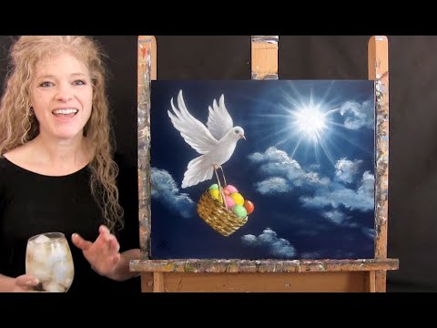 Learn How to Paint DOVE AND EASTER BASKET with Acrylic - Paint & Sip at Home - Step by Step Tutorial
