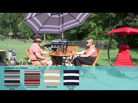 Ultimate Patio 9 Ft. Solar Lighted Octagonal Aluminum Patio Market Umbrella W/ Crank & Tilt Video