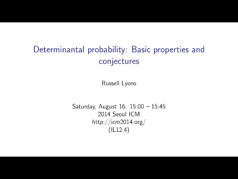 ICM2014 VideoSeries IL12.4 : Russell Lyons on Aug16Sat
