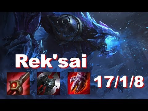 Rek'sai vs Lee Sin (JUNGLE) | KDA 17/1/8 Challenger, Patch 10.12