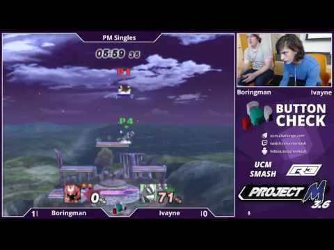 Boringman (Metaknight) vs Ivayne (Wolf) - Button Check #7 - Project M - Singles