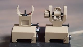 Feyachi Flip Up Rear Front and Iron Sights Best Backup fits Picatinny & Weaver Rails