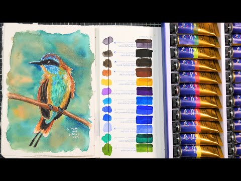 Art Whale Metallic Watercolor 48 Colors in Half-Pans in a Tin Box with  Waterbrush - Highly Pigmented Paint Sets for Painters, Professionals