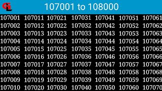 107001 से 108000 numbers सीखे youtube पर ll 107001 to 108000 numbers ll numbers 2023💯😍