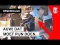 Klungelige dief dondert door plafond