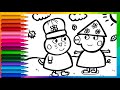 How To Draw Peppa Pig And Candy Cat For Children Peppa Pig Friends Drawing