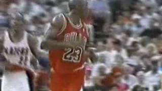 Michael Jordan blazing speed to the facial dunk on Jerome Kersey