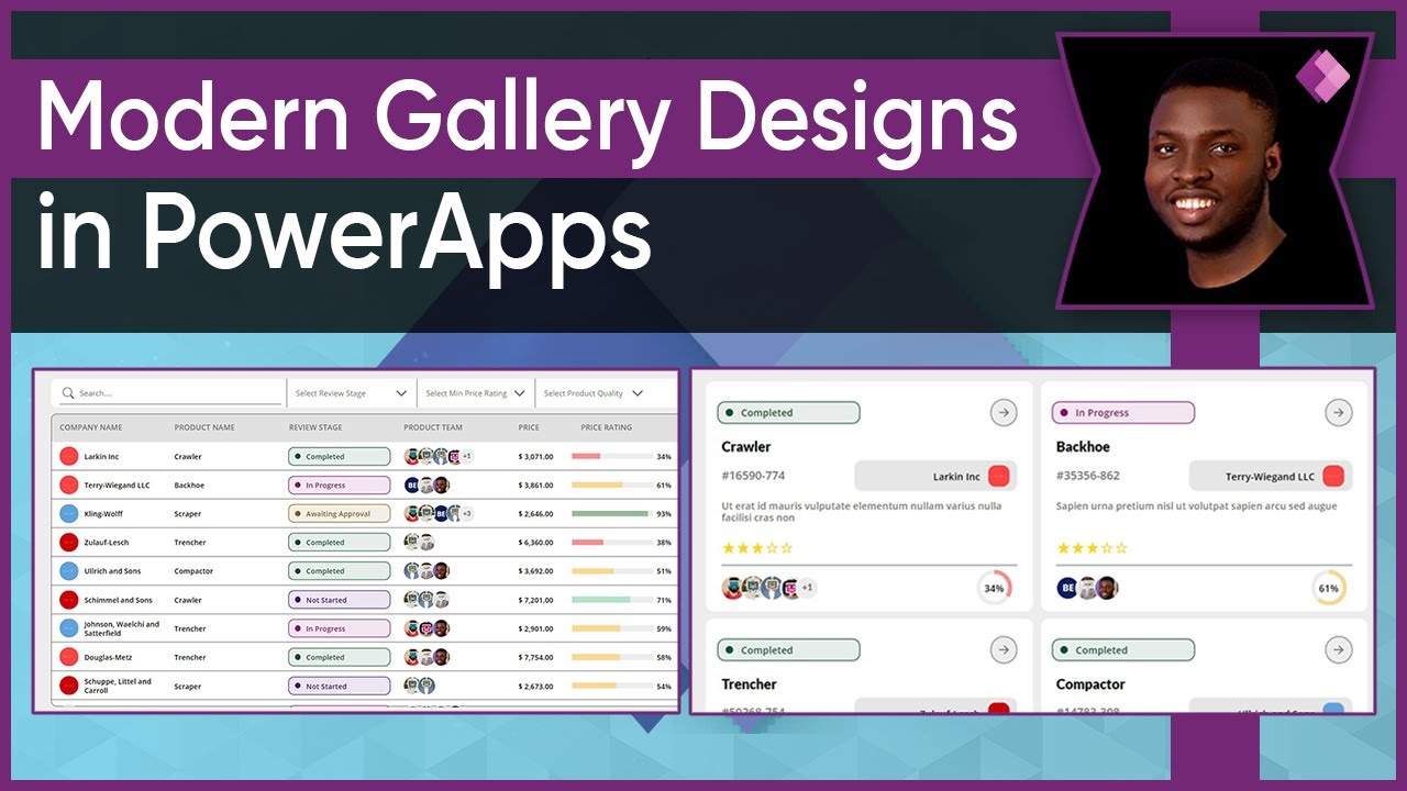 Modern PowerApps Gallery UI Design Tutorial - Beginner to Advanced