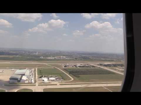 American Airlines MD-80 Takeoff and Hard Landing First Class DFW to SAT