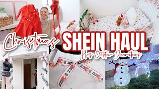 HUGE SHEIN HAUL & SHOWING MY OUTDOOR CHRISTMAS DECORATIONS
