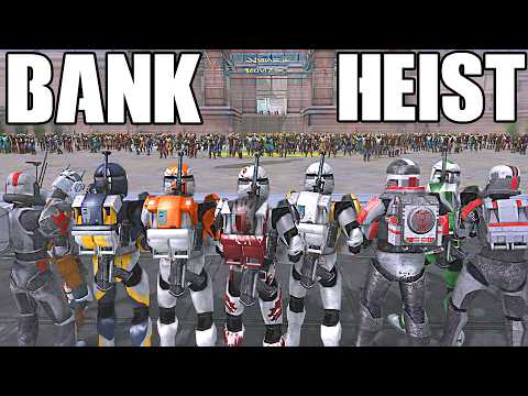Can ALL Clone Commandos Stop BANK HEIST vs 1,000 BOUNTY HUNTERS?! - Men of War: Star Wars Mod