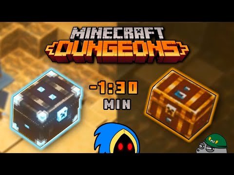 SUPER FAST LEGENDARY FARM!  TWO RARE CHESTS IN LESS THAN A MINUTE AND A HALF!  MINECRAFT DUNGEONS