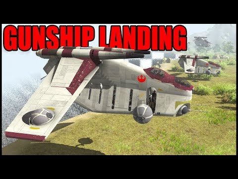 LAAT Gunships Land Troopers into Battle - Men of War: Star Wars Mod Battle