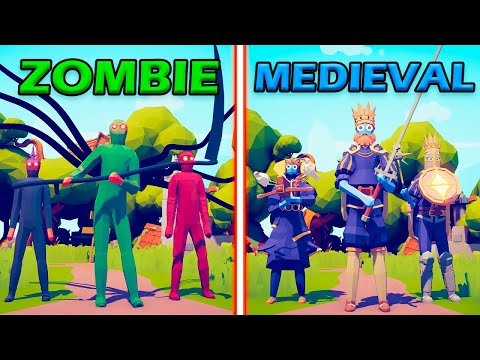 MEGA MEDIEVAL TEAM vs MEGA ZOMBIE TEAM - Totally Accurate Battle Simulator | TABS