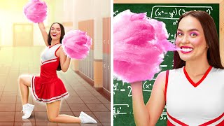 SNEAK CANDIES INTO CLASS INVISIBLY || Hilarious Challenge! Cool Crafts For Students by 123GO! SCHOOL