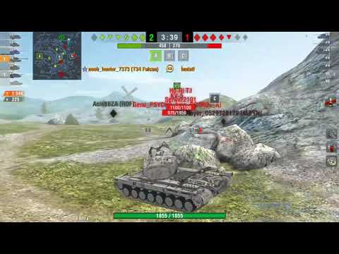 Wot Blitz T34 Falcon 5000+ Damage 1vs3 (mastery)