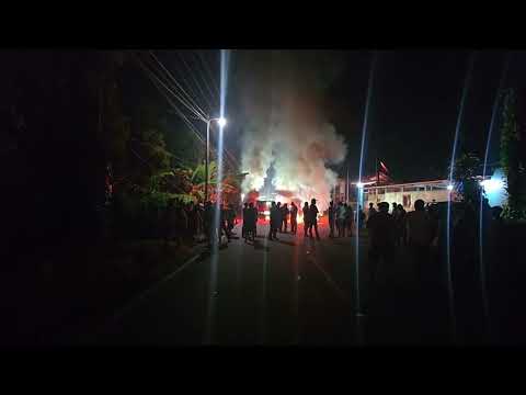 Se reporta un bloqueo, vecinos de Finca Valparaiso ruta de Aldea Nahualate a Chicacao Suchitepéquez.