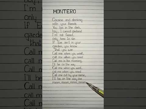 MONTERO (Call Me By Your Name)  Lyrics Song by Lil Nas X #montero #lyrics #lilnasx