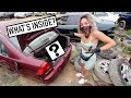 LOOK WHAT WE FOUND?!?! - Treasure Hunting Car Trunks At Junkyard Part 2! LOOK WHAT WE FOUND?!?! - Treasure Hunting Car Trunks At Junkyard Part 2!