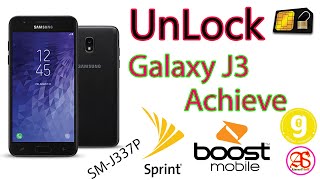 UnLock SIM | SAMSUNG Galaxy J3 Achieve | SPRINT | BoosT Mobile | Global Unlocker Golden