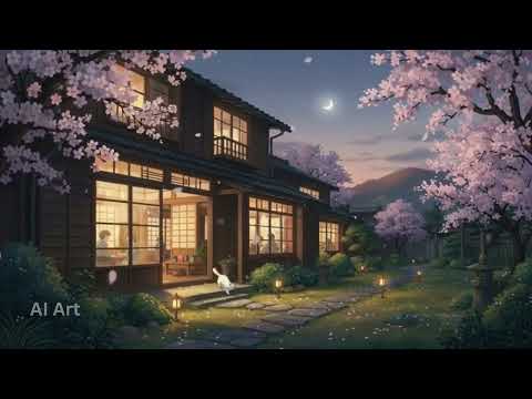 Warm Lights at Home 🏡 | Day 27 | AI Anime Evening House | Peaceful Return