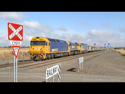 7736V Pacific National Grain Train Crosses Buchter Road (4/4/2023) - PoathTV Australian Railways