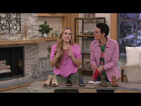 Earth Nubuck Leather Lace-Up Sandals - Kristen on QVC