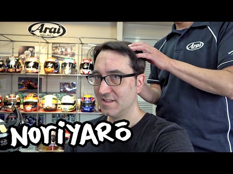They touched my head at the Arai Helmet factory