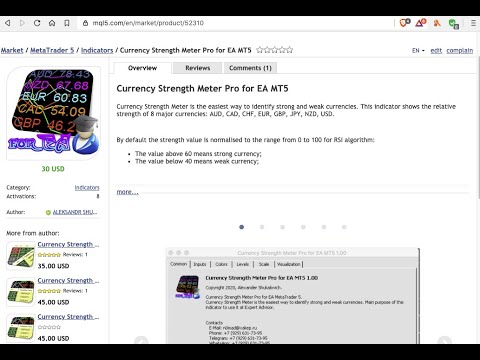 Video Currency Strength Meter Pro for EA MT4