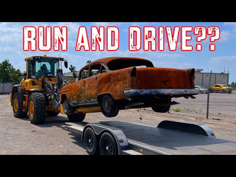 I Bought a Burnt Down 1955 Chevy Bel Air from IAA for $1000 - Will it Run? PT 1