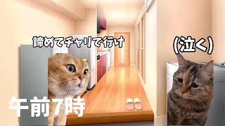 市ヶ谷ルークの早朝のルーティン #猫ミーム #catmemes #猫マニア #猫マニ