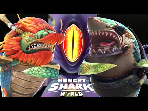 LEGENDARY & VETERANS GREAT WHITE VS COLOSSAL SQUID!!! - Hungry Shark World