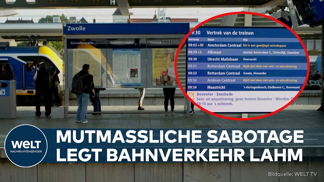 NIEDERLANDE: Sabotage legt Bahnverkehr lahm! Täter und Motiv weiter unbekannt – Bahn-Chaos hält an