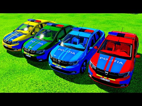 transporting dacia logan police cars and VOLKSWAGEN police with man trucks