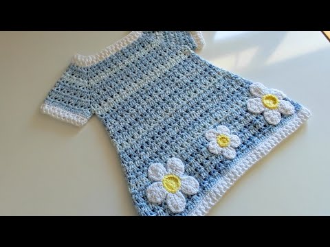 Crochet #43 Crochet pullover summer dress for a girl /Part 1